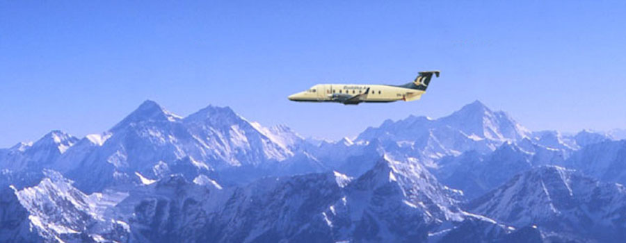 Mountain flight in Nepal